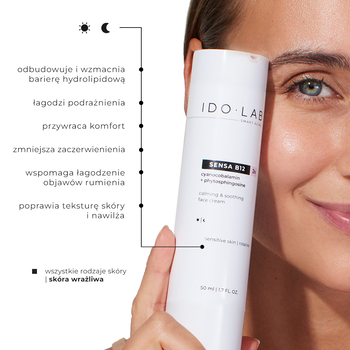 IDO LAB Sensa B12, krem naprawczo-regenerujący dla skóry wrażliwej, 50 ml