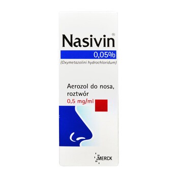 Nasivin 0.05% (0,5 mg/ml), aerozol do nosa, 10 ml