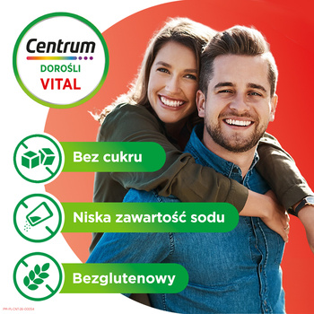 Centrum Vital Dorośli, tabletki musujące, smak brzoskwiniowo - jabłkowy, 20 szt.
