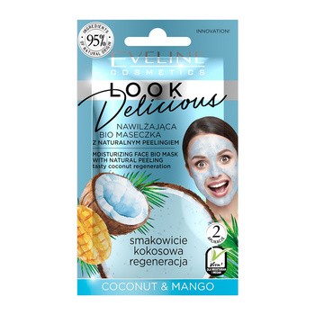 Eveline Cosmetics Look Delicious, nawilżająca maseczka do twarzy z naturalnym peelingiem, 10 ml