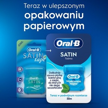 Oral-B Satin, nici dentystyczne woskowane, miętowe, 50 m