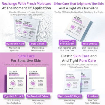 APLB Collagen EGF Peptide Sheet Mask, maska w płachcie do twarzy z kolagenem i peptydami EGF, 25 ml