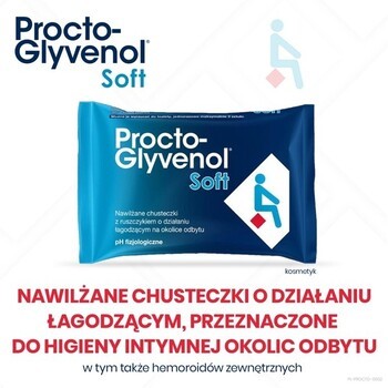 Zestaw Procto-Glyvenol, 400 mg + 40 mg, czopki doodbytnicze, 10 szt. + Procto-Glyvenol Soft, nawilżane chusteczki dla osób z hemoroidami, 30 szt.