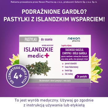Islandzkie medic +, pastylki do ssania, 24 szt.