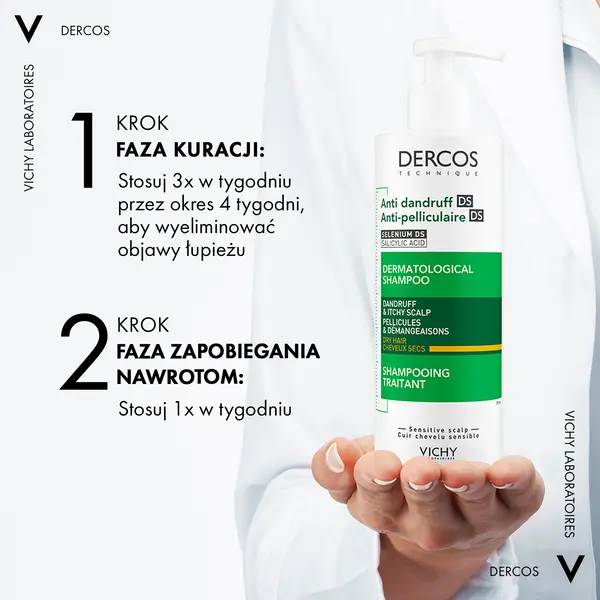 Шампунь против перхоти Vichy Dercos DS для сухих волос, 2 × 390 мл со сменной упаковкой — фото 4