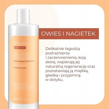 Sylveco Pure Line, żel pod prysznic, nawilżająco-odżywczy, 400 ml