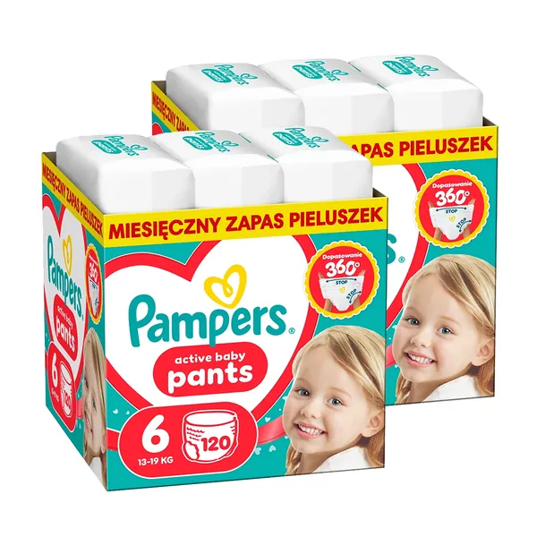 Подгузники-трусики Pampers Active Baby Pants, размер 6, 13–19 кг, 2 × 120 шт