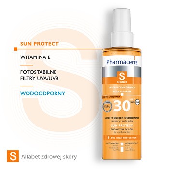Pharmaceris S, suchy olejek ochronny do ciała, SPF 30, 200 ml