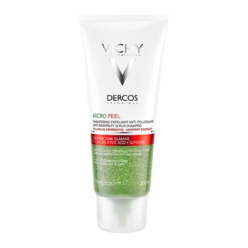 Vichy Dercos, Micro Peel, szampon peelingujący na tłusty, przylegający łupież, 200ml