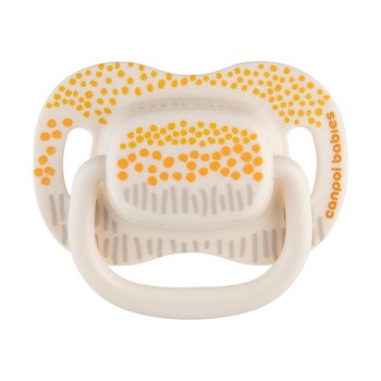 Canpol Babies Mountains, smoczek uspokajający, silikonowy symetryczny, 6-18 m, żółty, 2 szt.