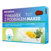 Erbafarm Tymianek z Podbiałem MAX20, pastylki do ssania bez dodatku cukru, 24 szt. https://azcdn.doz.pl/image/d/product/21aabbe3-scale-180x180.png