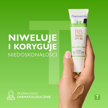 Pharmaceris T Acne Matt Tone, krem BB przeciwtrądzikowy, 02 natural, 30 ml