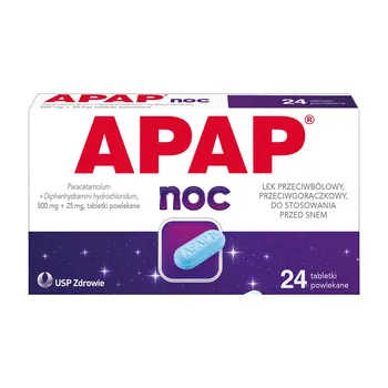 Apap Noc 500mg + 25mg 24 tabletki [US PHARMACIA]