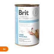 Zestaw 6x Brit Veterinary Diet Dog Grain-Free Obesity, dietetyczna mokra karma dla psów z nadwagą, jagnięcina i zielony groszek, 400 g https://azcdn.doz.pl/image/d/product/63d7f0be-scale-180x180.png