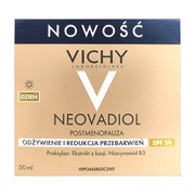 Vichy Neovadiol Postmenopauza, odżywczy krem na dzień przeciw przebarwieniom SPF 50, 50 ml        