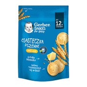 Gerber Snacks, Ciasteczka pszenne maślane, 12 m+, 150 g        