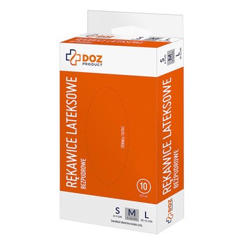 DOZ PRODUCT Rękawice lateksowe, bezpudrowe, rozmiar M, 10 szt.