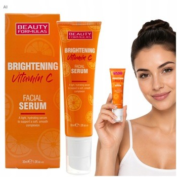 Beauty Formulas, Rozjaśniające serum do twarzy z witaminą C, 30 ml