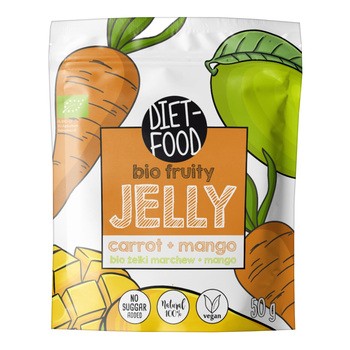 Diet-Food, Bio Żelki Owocowe Marchew i Mango, 50 g