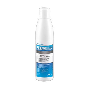 Sebovet Clean, dermatologiczny szampon przeciw łojotokowi tłustemu dla psów, 200 ml