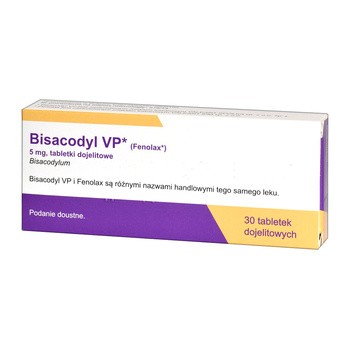 Bisacodyl VP, 5 mg, tabletki dojelitowe, 30 szt. (import równoległy, Delfarma)