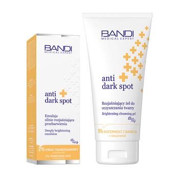 Zestaw Bandi Medical Expert Anti Dark Spot, rozjaśniający żel do oczyszczania twarzy, 150 ml + emulsja silnie rozjaśniająca, 50 ml