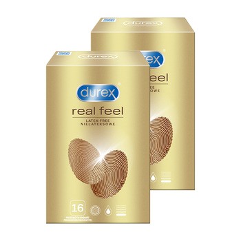 Zestaw 2x Durex Real Feel, prezerwatywy, 16 szt.