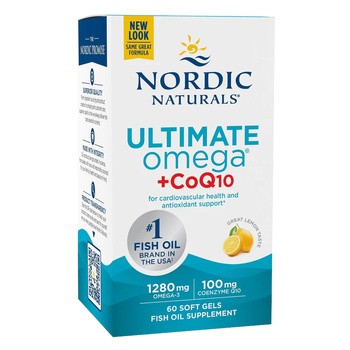 Nordic Naturals Ultimate Omega 1280 mg + CoQ10 100 mg, kapsułki, smak cytrynowy, 60 szt.