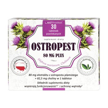 Ostropest 80 mg Plus, tabletki powlekane, 30 szt.