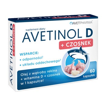Avetinol D + Czosnek, kapsułki miękkie, 60 szt.
