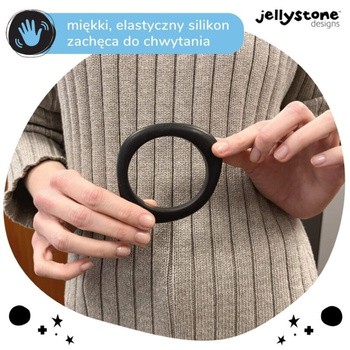 Jellystone Designs, silikonowa bransoletka Organic Bangle, czarna, 1 szt.