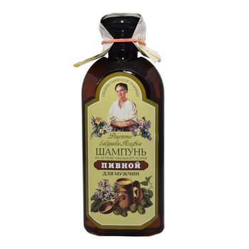 Receptury Babuszki Agafii, szampon piwny dla mężczyzn na bazie korzenia z mydlnicy lekarskiej, 350 ml
