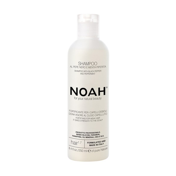 NOAH NOAH Fortifying Shampoo, szampon z czarnym pieprzem i miętą pieprzową, 250 ml