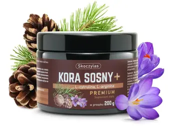 Skoczylas Kora sosny + L-cytrulina, L-arginina Premium, proszek, 200 g