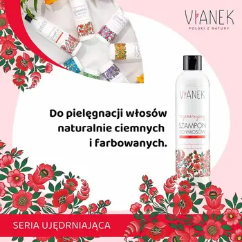 Vianek, regenerujący szampon do włosów ciemnych, farbowanych, 300 ml