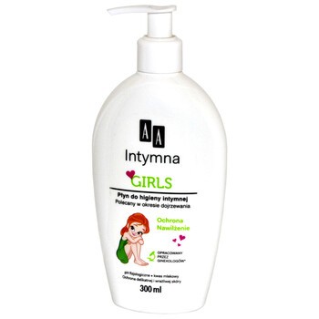AA Intymna, płyn do higieny intymnej, Girls, 300 ml, dozownik