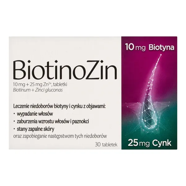 Biotyna 10 mg + Cynk 25 mg 30 tabletek [AFLOFARM] - AFLOFARM