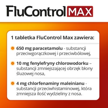FluControl Max, 650 mg+10 mg+4 mg, tabletki powlekane, 10 szt.