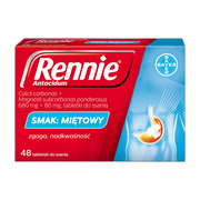 Rennie Antacidum, 680 mg+80 mg, tabletki do ssania, smak miętowy, 48 szt.