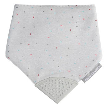 Canpol Babies, śliniak materiałowy z gryzakiem, szary, 1 szt.