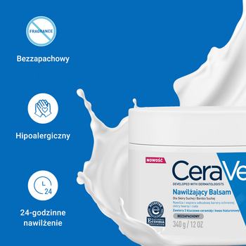 CeraVe, nawilżający balsam z ceramidami dla skóry suchej i bardzo suchej, 177 ml