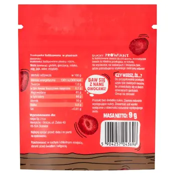 Helpa, Suchy Prowiant Truskawka, liofilizowane truskawki, plastry, 9 g