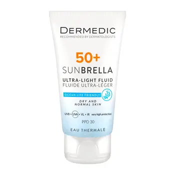 Dermedic Sunbrella, ultralekki krem ochronny SPF 50+ dla skóry normalnej i suchej, 40 ml
