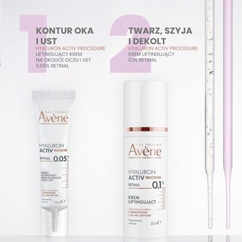 Avene Eau Thermale Hyaluron Activ Procedure, krem mikro-liftingujący na okolice oczu i ust, 15 ml