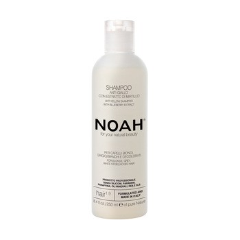 NOAH Anti-Yellow, szampon neutralizujący żółte tony z ekstraktem z jagód do włosów blond, siwych, białych lub rozjaśnionych, 250 ml