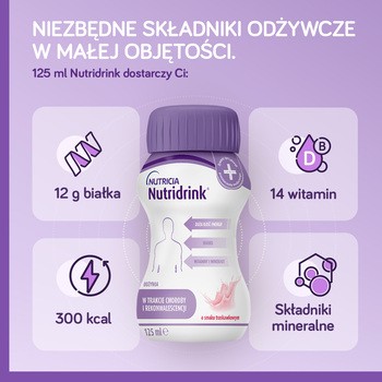 Nutridrink, smak waniliowy, płyn, 4 x 125 ml