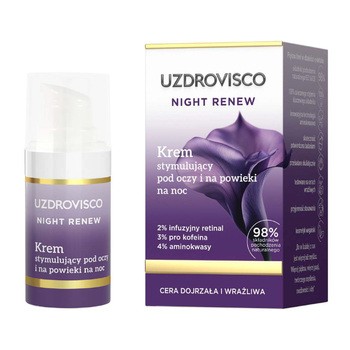 Uzdrovisco Night Renew, krem stymulujący pod oczy i na powieki na noc, 15 ml