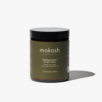 Mokosh, nawilżający balsam do twarzy i ciała, Zielona kawa z tabaką, 180 ml