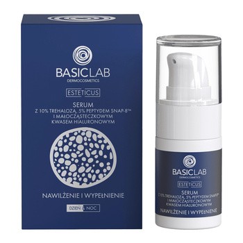 BasicLab Esteticus, nawilżenie i wypełnienie, serum z 10% trehalozą, 5% SNAP-8, 15 ml