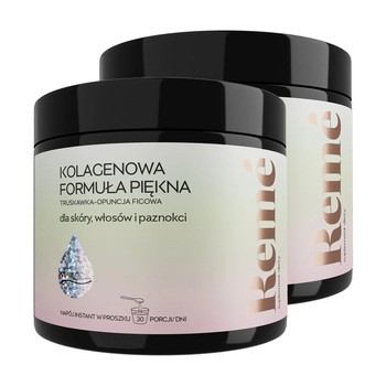 Zestaw 2 x Reme Kolagenowa Formuła Piękna, proszek, smak truskawka - opuncja figowa, 150 g